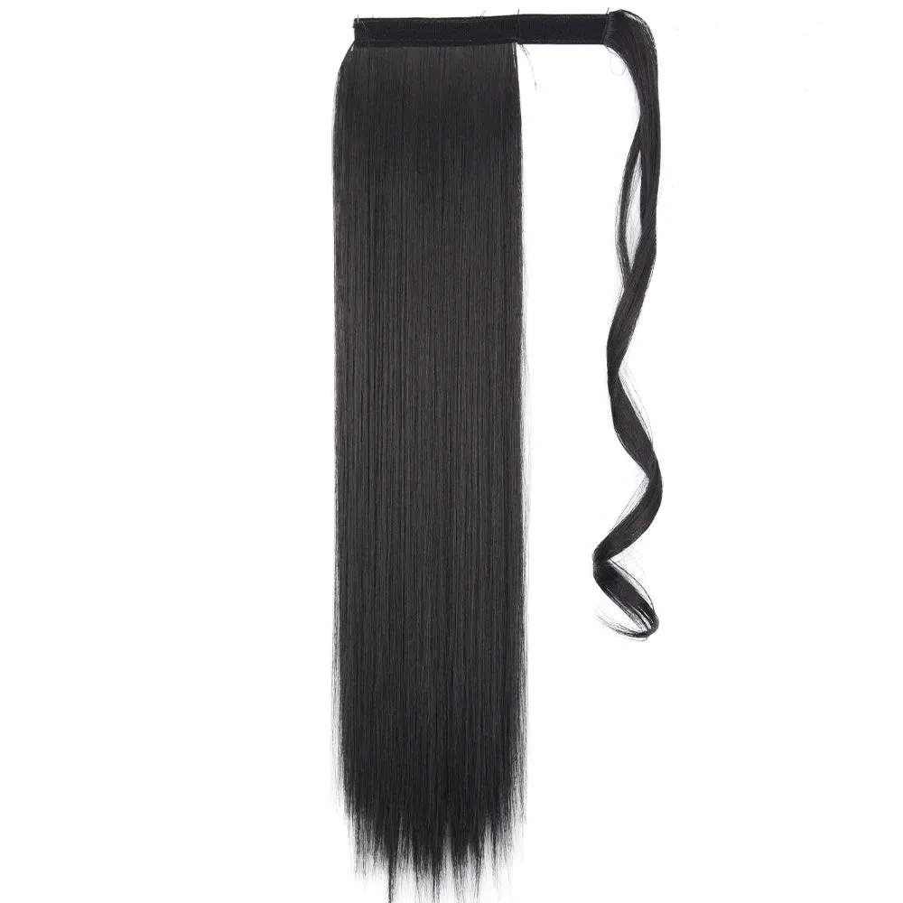 Pony Tail Fig Long Straight Ponytail Hair Synthetic Extensions Heat Resistant Hair 22 34inch Wrap Around Pony Hairpiece for Women