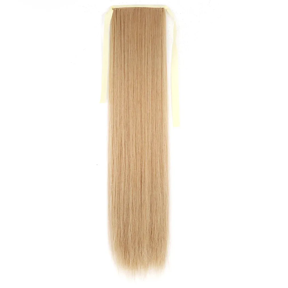 Pony Tail Fig Long Straight Ponytail Hair Synthetic Extensions Heat Resistant Hair 22 34inch Wrap Around Pony Hairpiece for Women