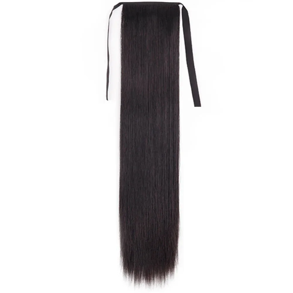 Pony Tail Fig Long Straight Ponytail Hair Synthetic Extensions Heat Resistant Hair 22 34inch Wrap Around Pony Hairpiece for Women