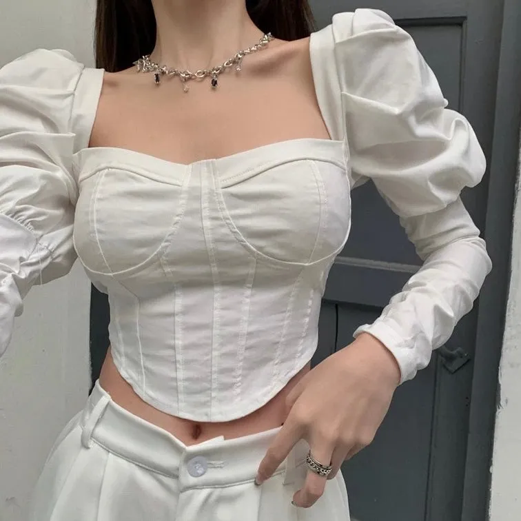 Puff Sleeve Corset Top