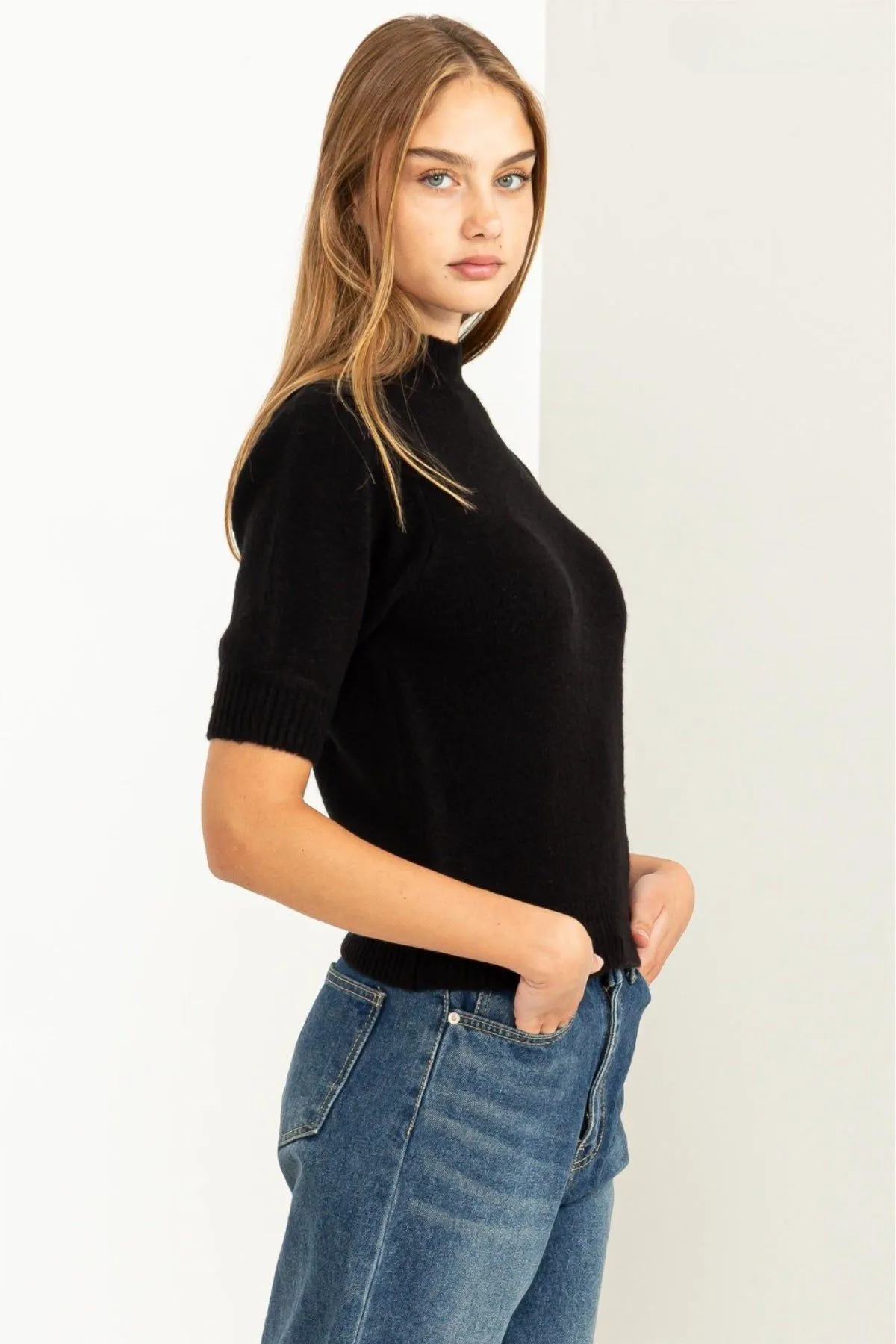 Puff Sleeve Knit Top