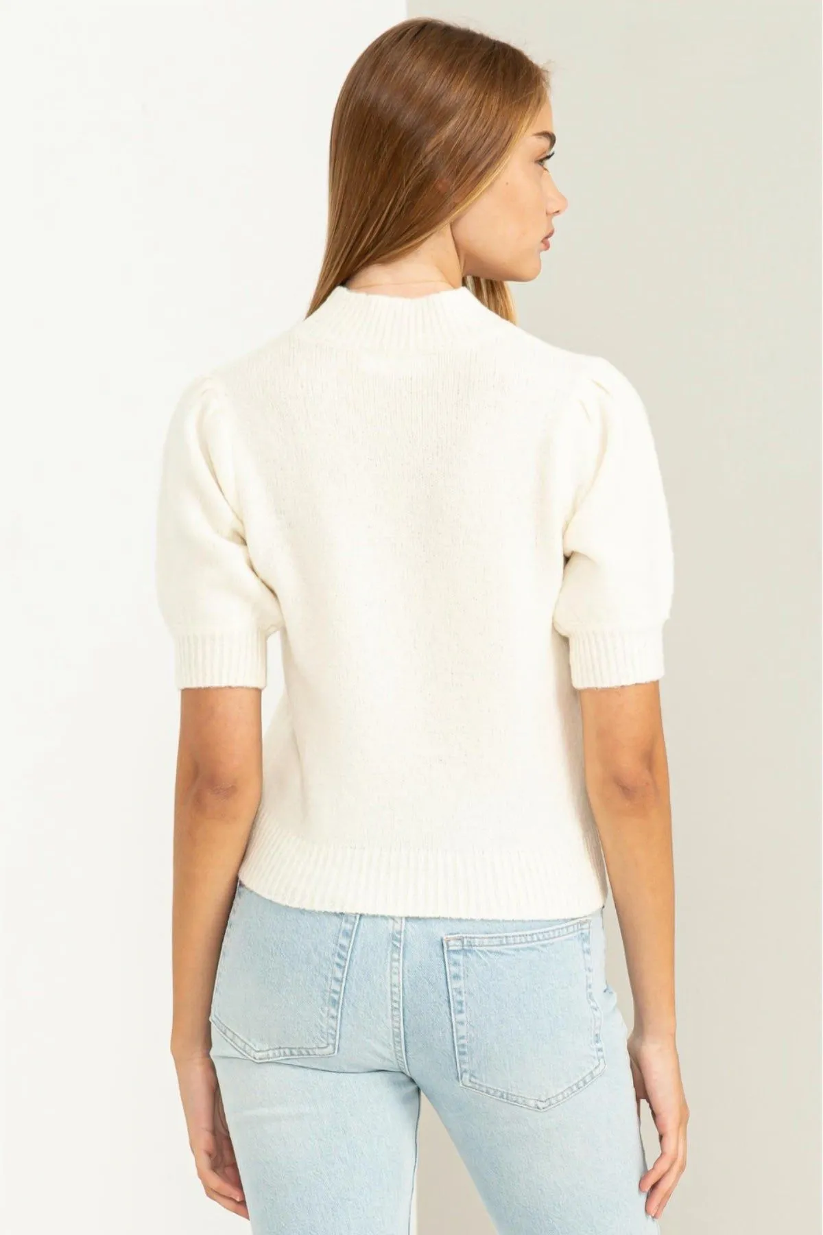 Puff Sleeve Knit Top