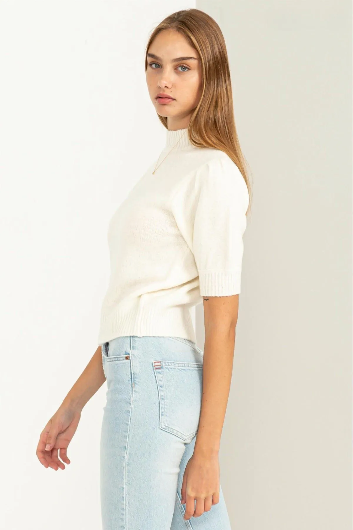 Puff Sleeve Knit Top