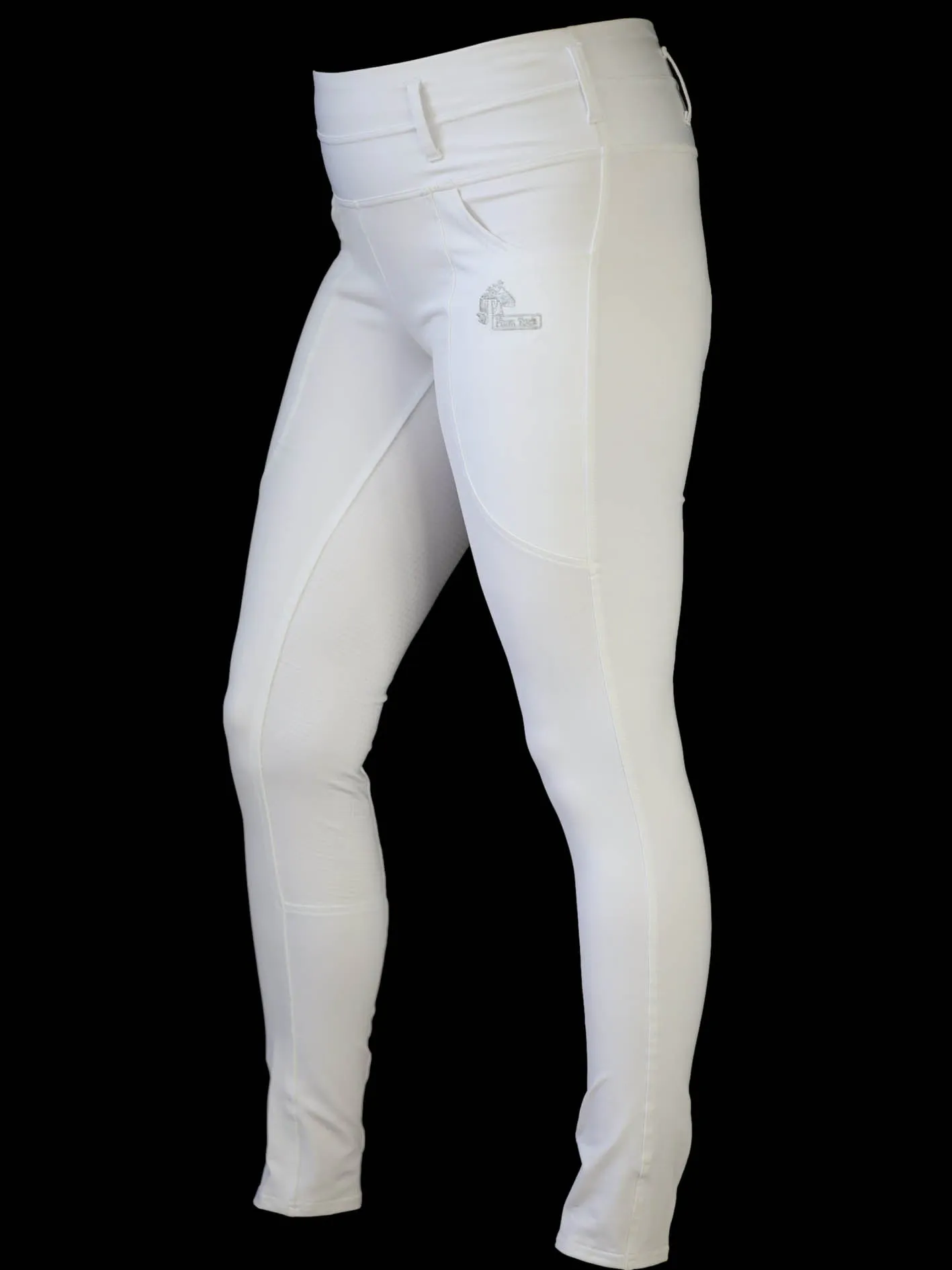 "Alice" Riding tights in White with or without silicone seat grip