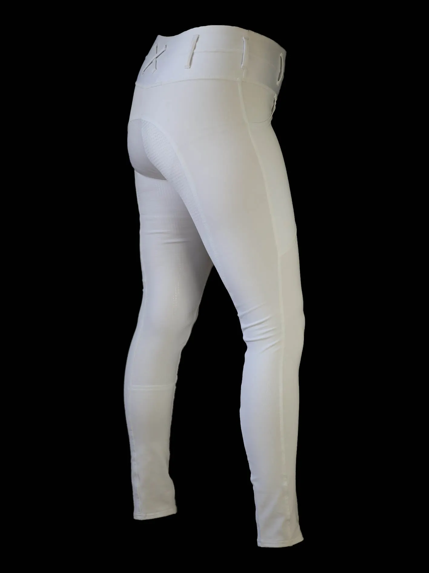 "Alice" Riding tights in White with or without silicone seat grip