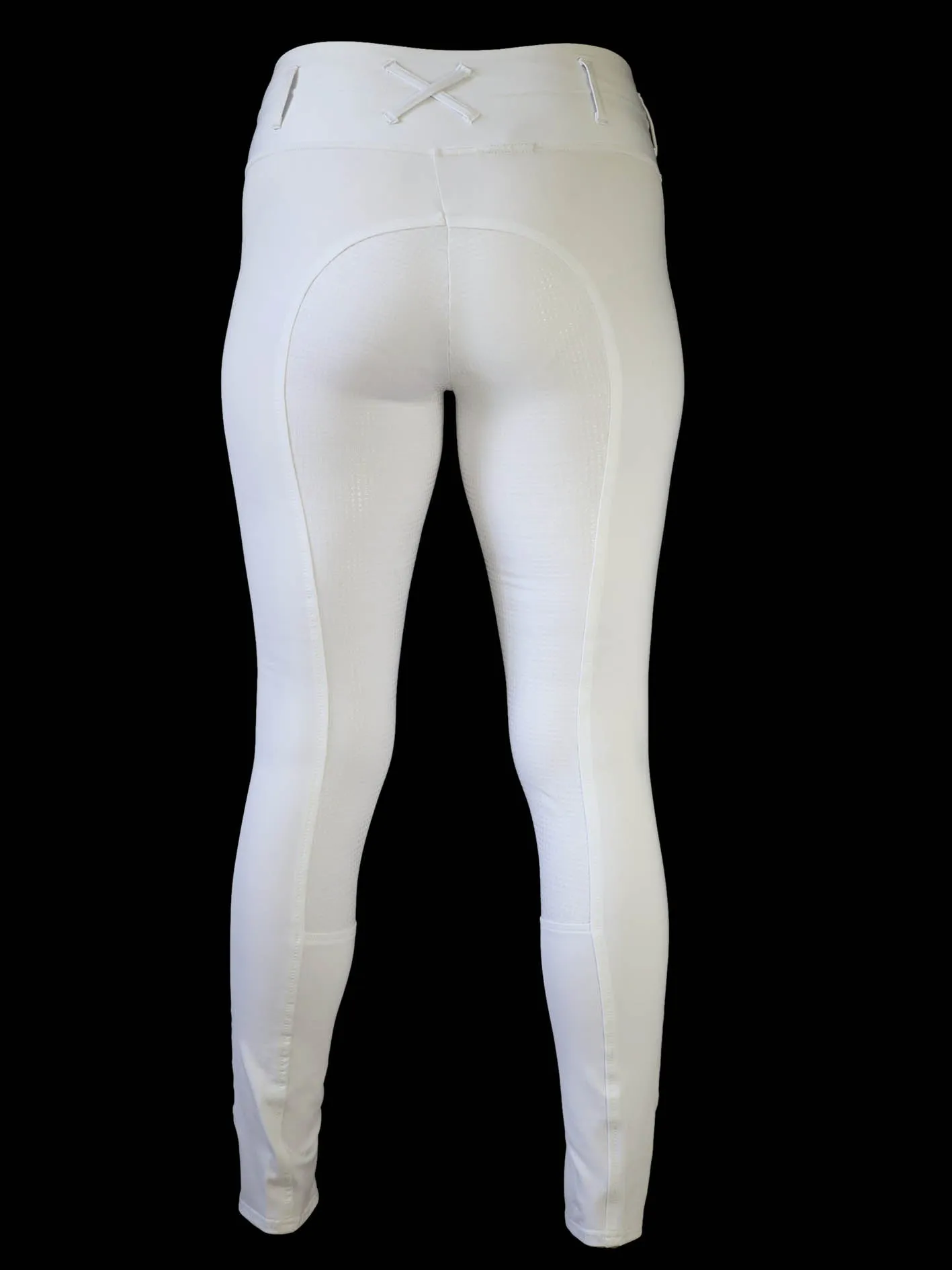 "Alice" Riding tights in White with or without silicone seat grip