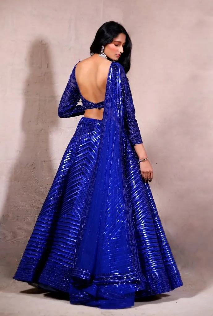 Royal Blue Lehenga set.