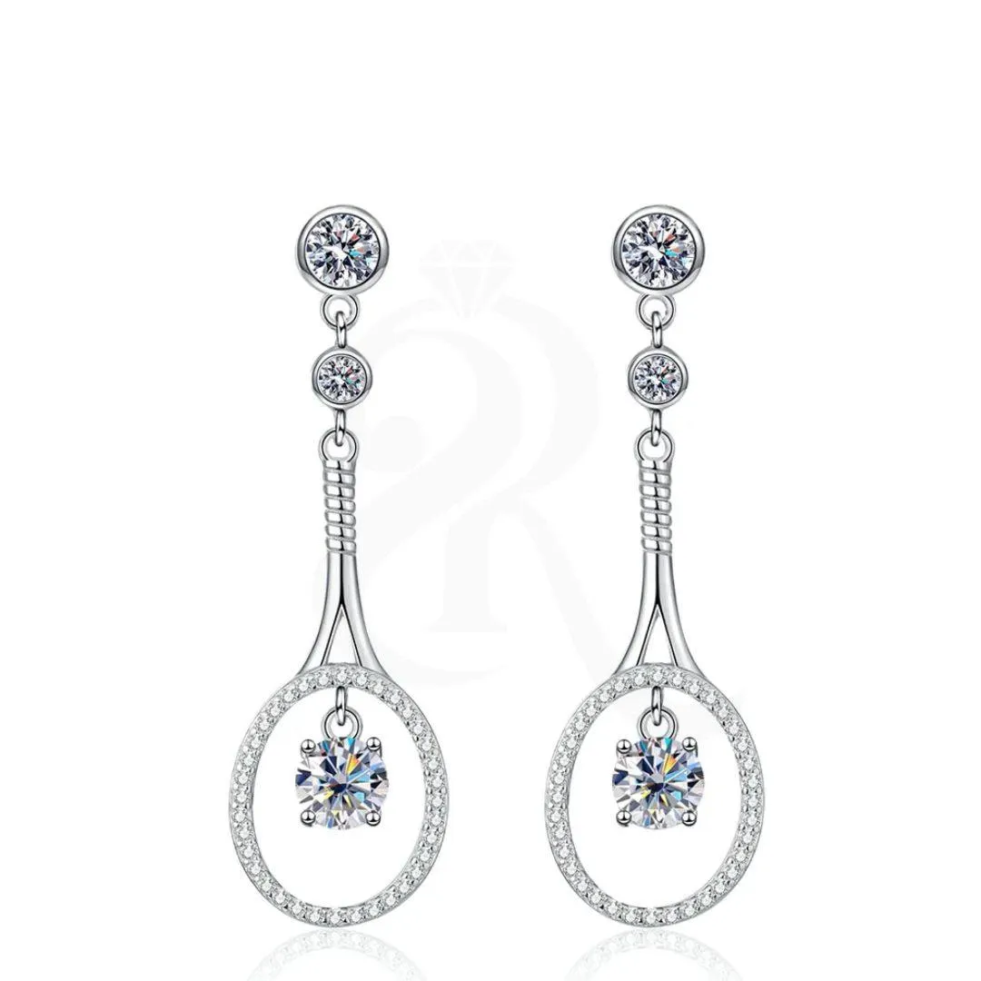 RSE-238 Moissanite Tennis Racket Drop Earrings