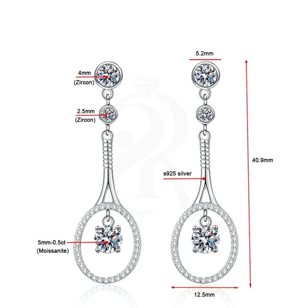 RSE-238 Moissanite Tennis Racket Drop Earrings