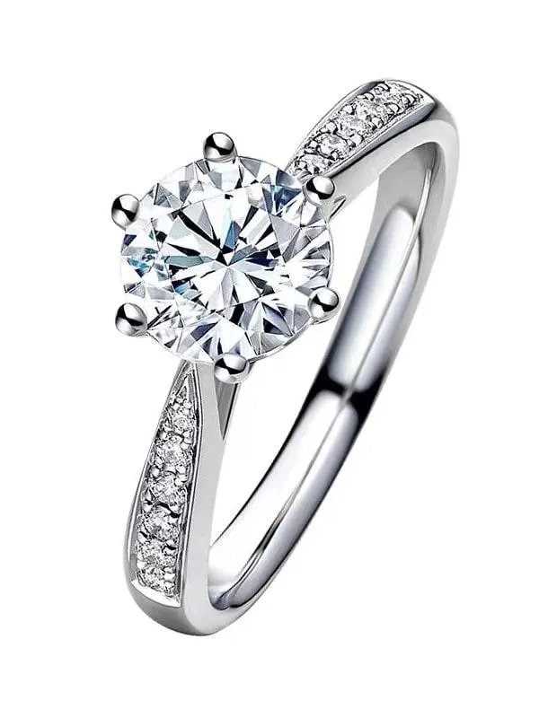 RSR 218 Moissanite White Minimalist Band Ring 1.0 Carat