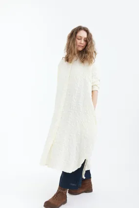 Runaway Bicycle - Meg Seersucker Shirt Dress - Natural White