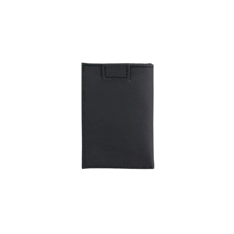 Slim Persimmon Leather Vegan Card Holder | Black