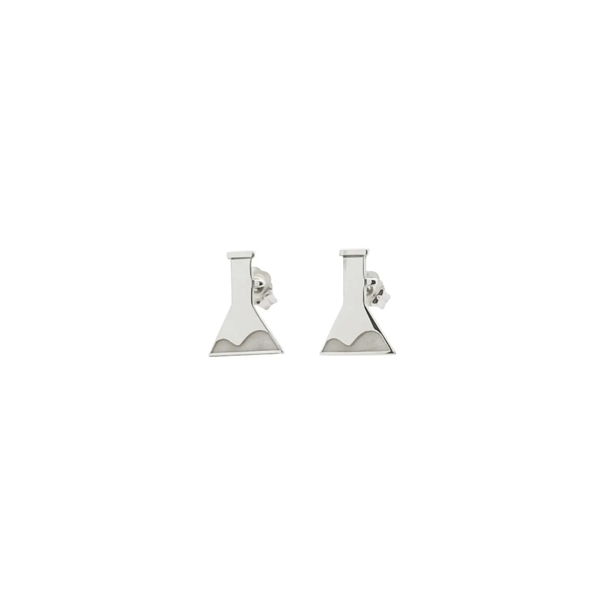 Sterling Silver Flask Stud Earrings