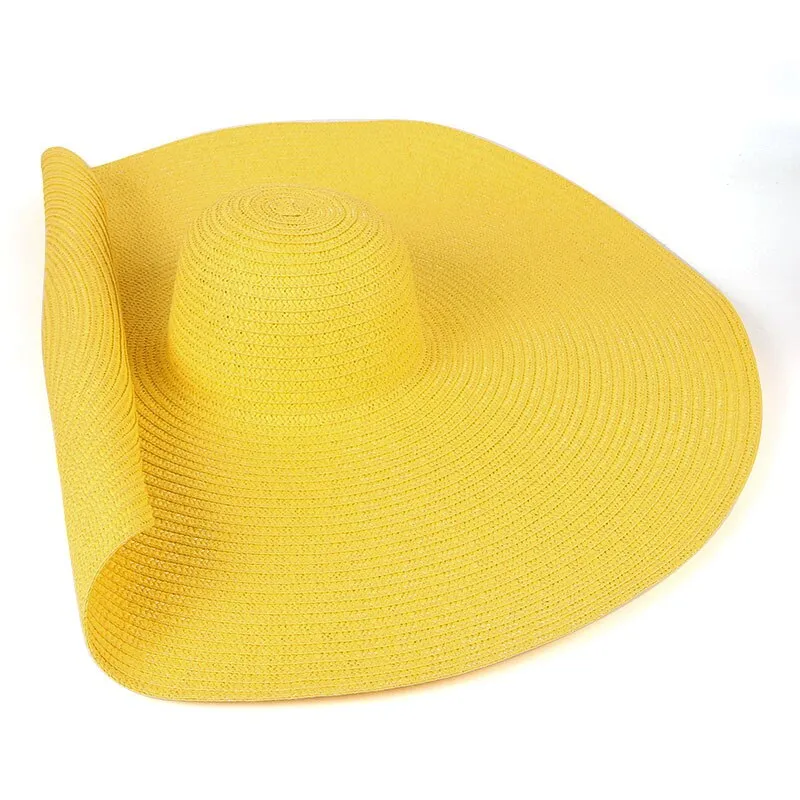 Sun Hat 25CM Wide Brim Oversized Beach Hats For Women Large Straw Hat