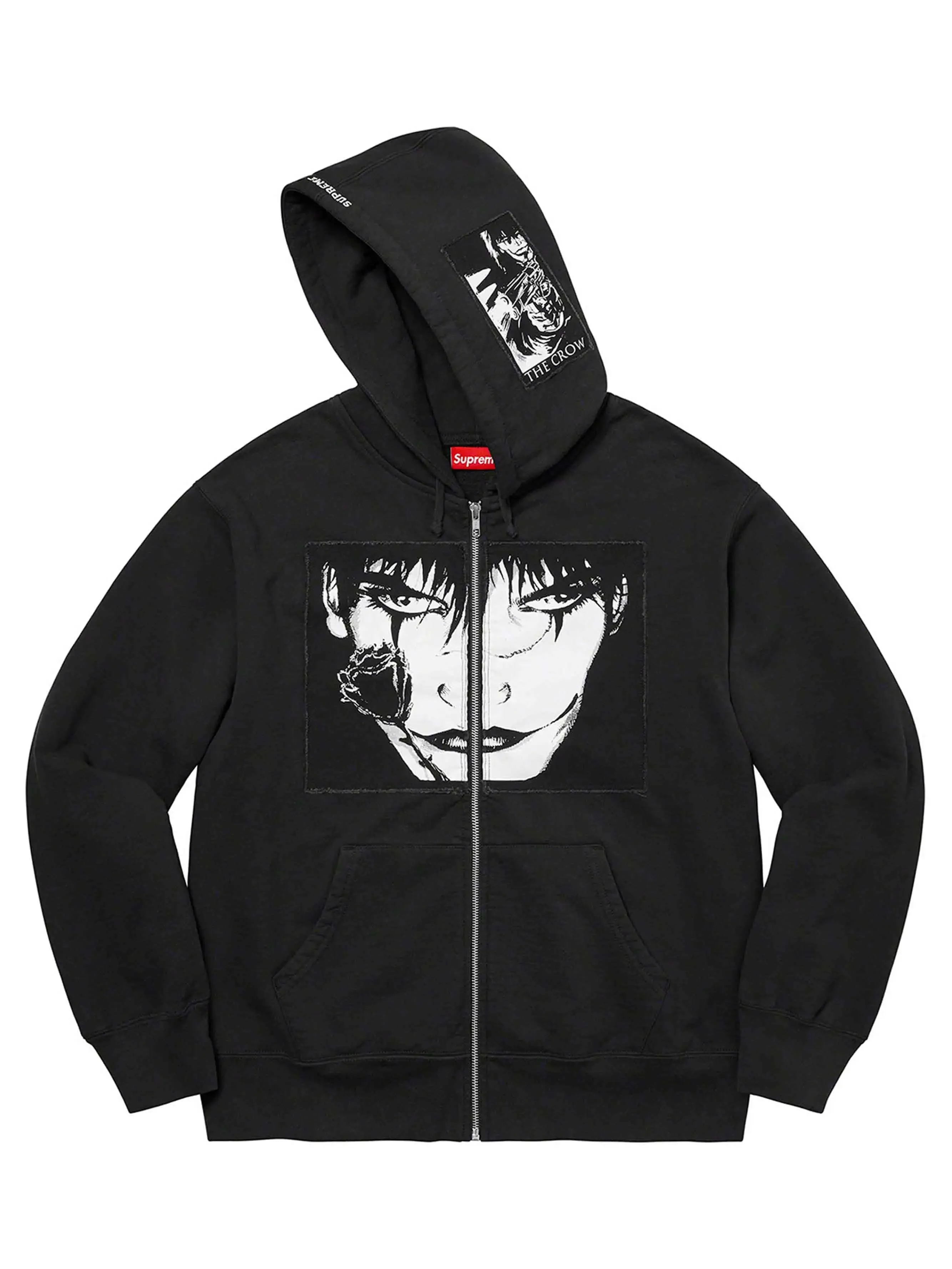 Supreme The Crow Zip Up Hooded Sweatshirt Black (FW21)