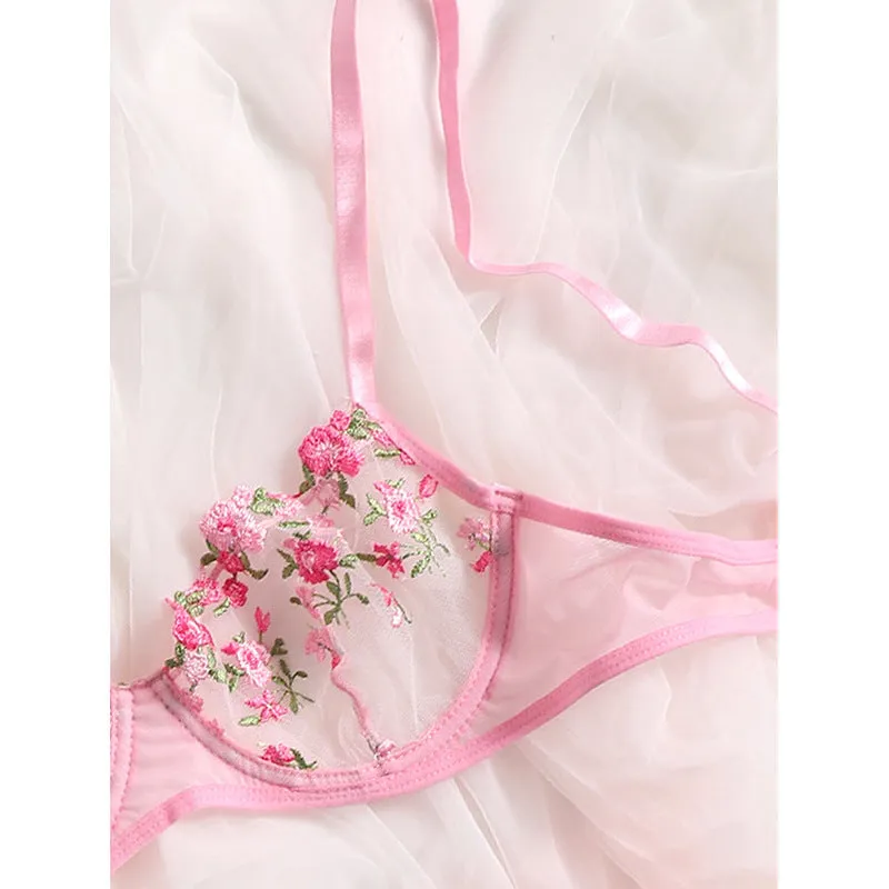 Sweet Green Cute Floral Lingerie SP18627