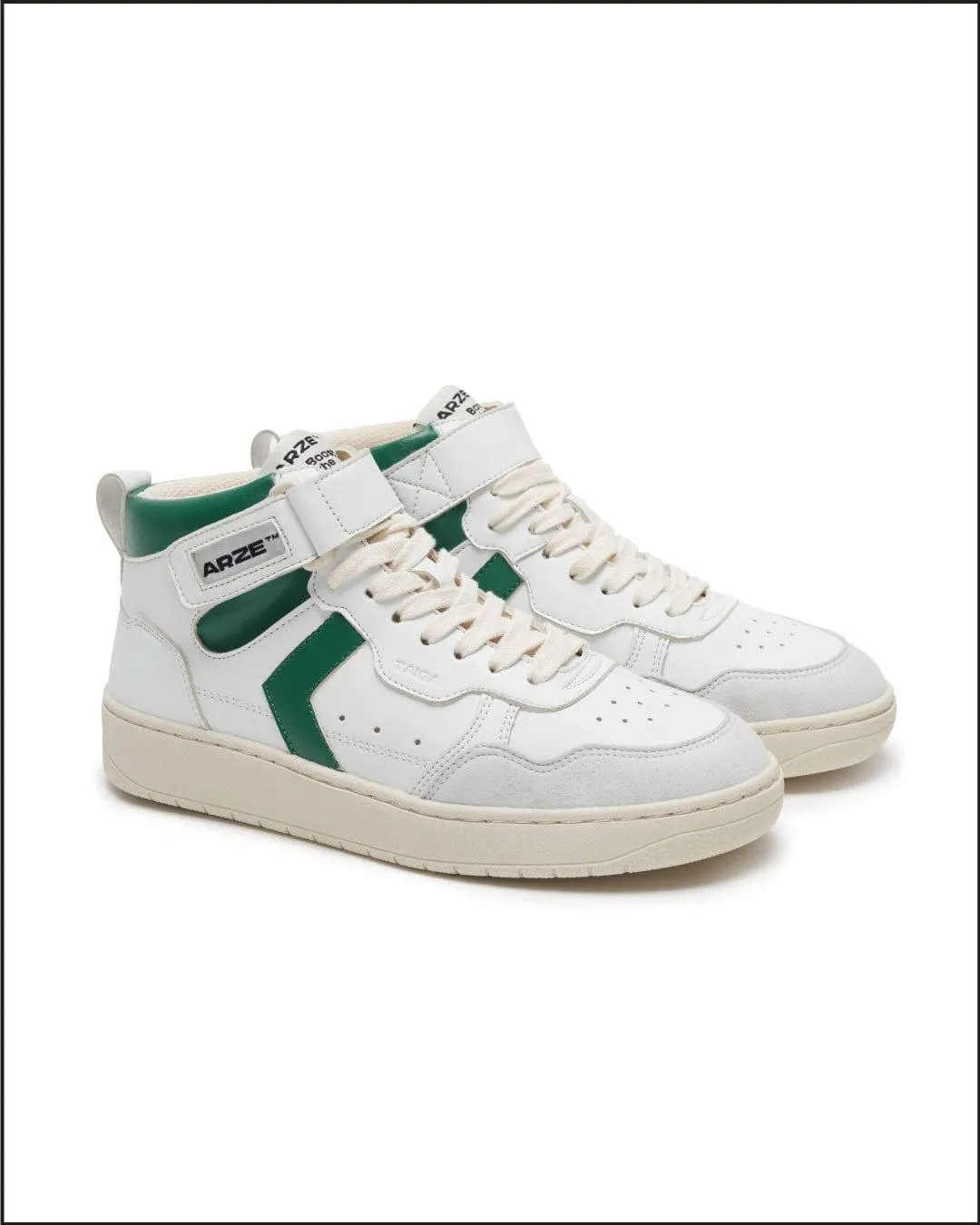 Taiga Hi Unisex Vegan Corn Leather Retro Trainers | Green