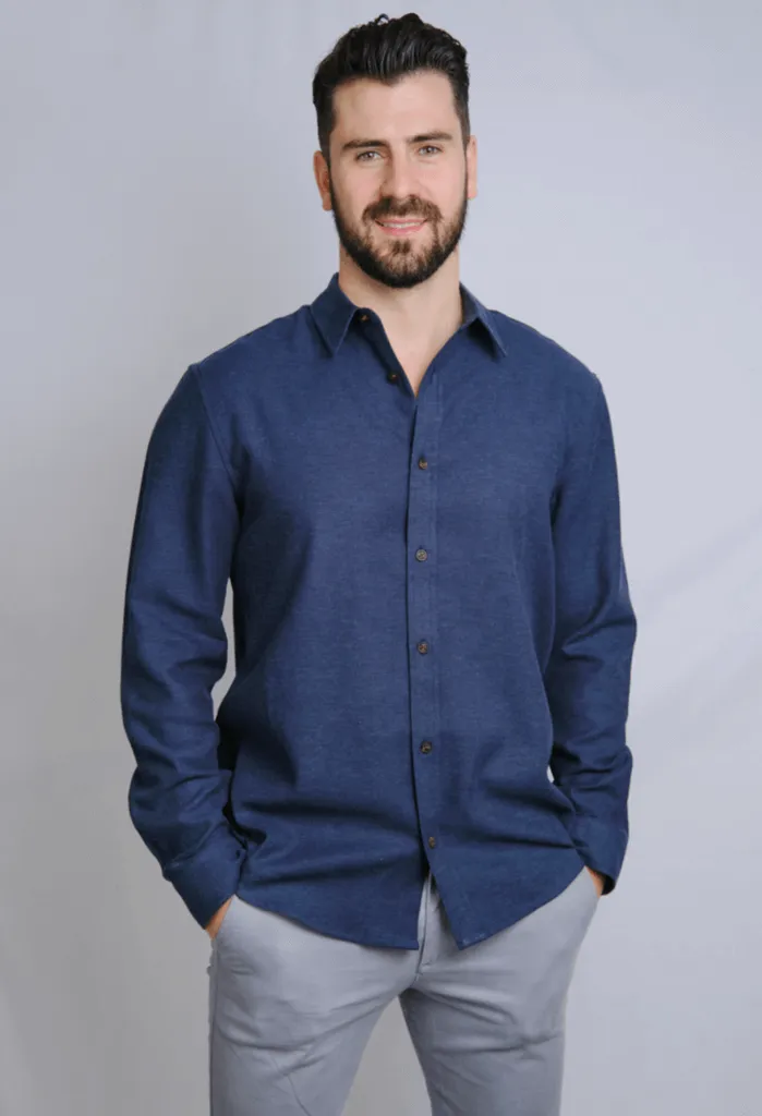 The Joseph Hemp Blend Shirt | Navy