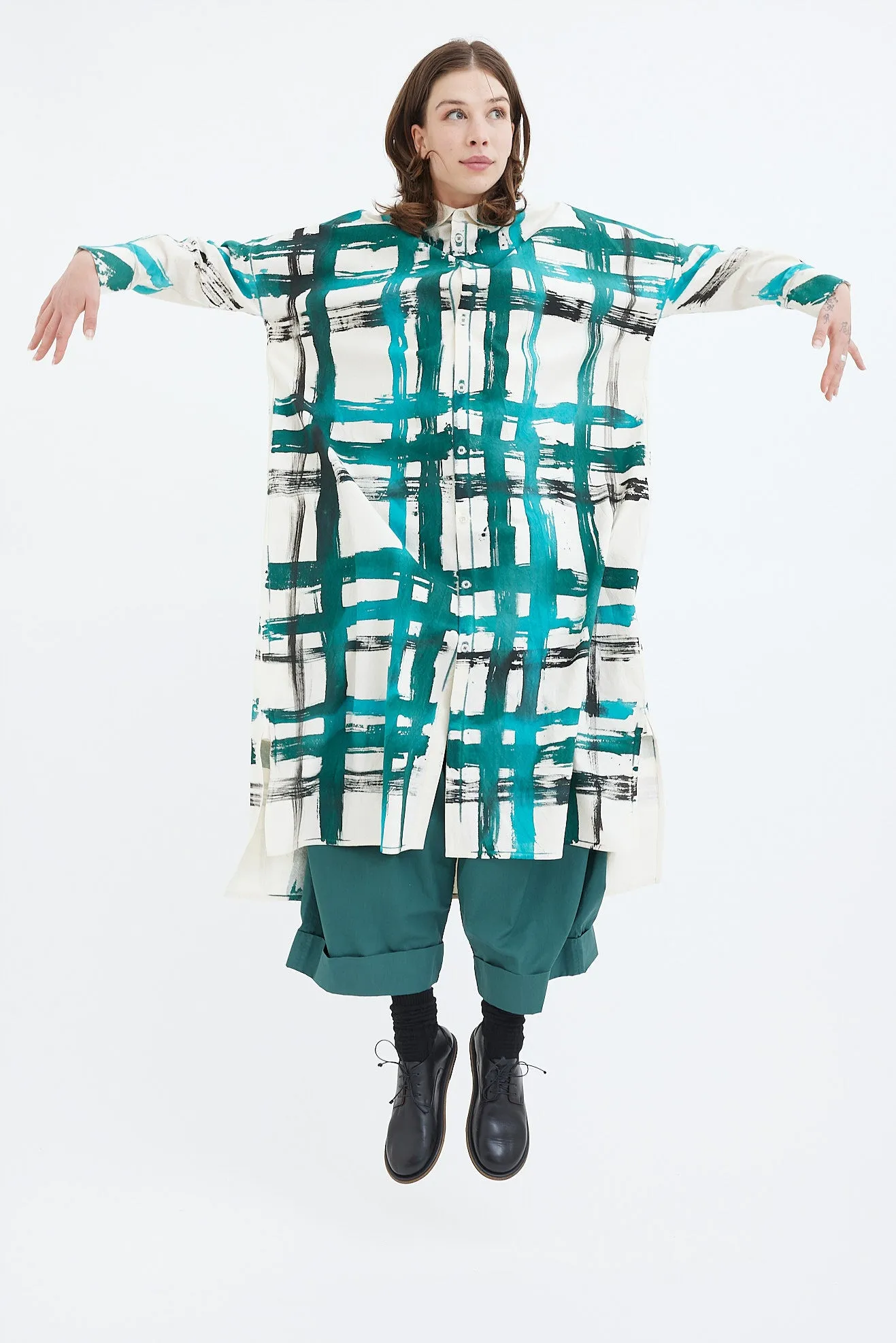 Toogood - THE TRAWLERMAN DRESS - Hand Painted Tartan