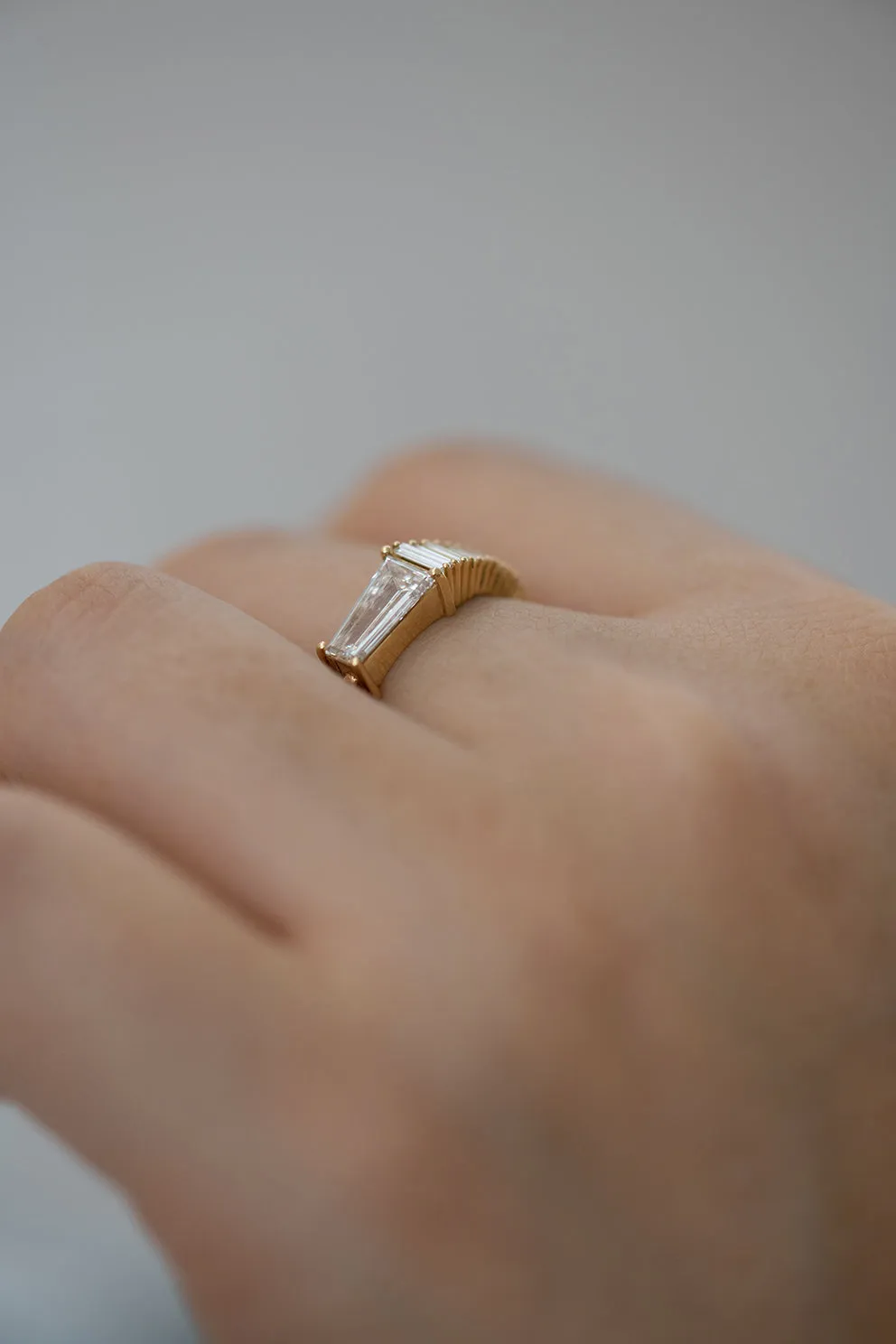 Trapeze Diamond Engagement Ring - OOAK Ring