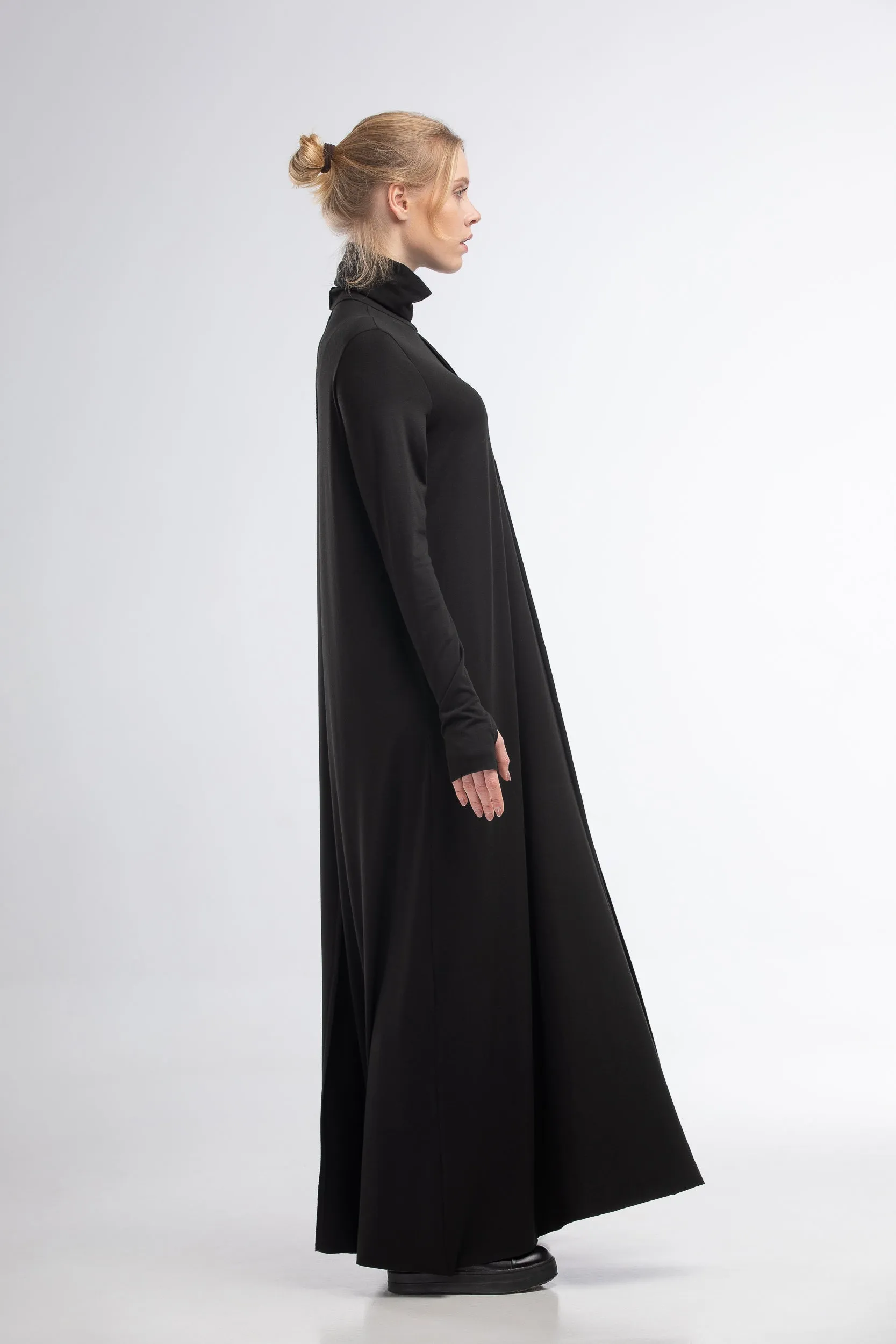 Turtleneck black maxi dress