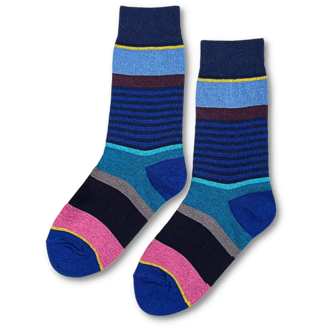 Vannucci Boys Striped Blue Socks _SS1203