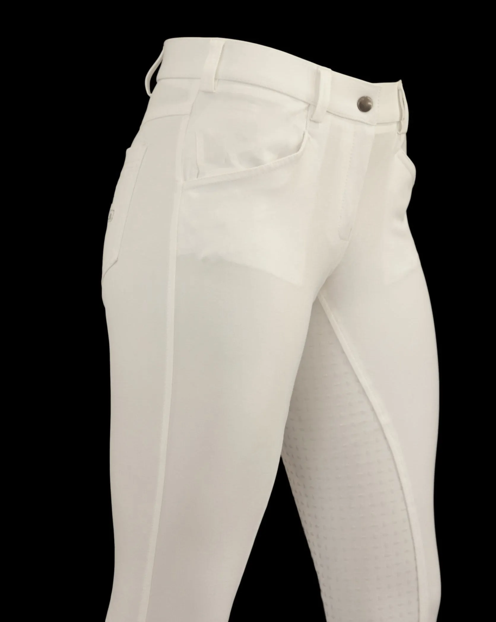 White Coolmax Breeches with or without Silicone seat grip