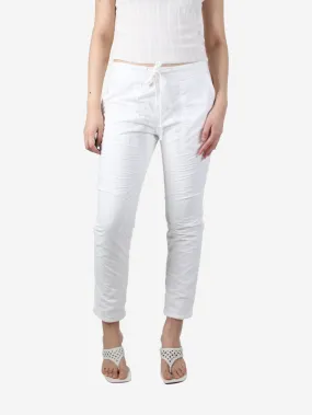 White elasticated waist trousers - size UK 12