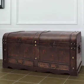 Wooden Treasure Chest Large Brown