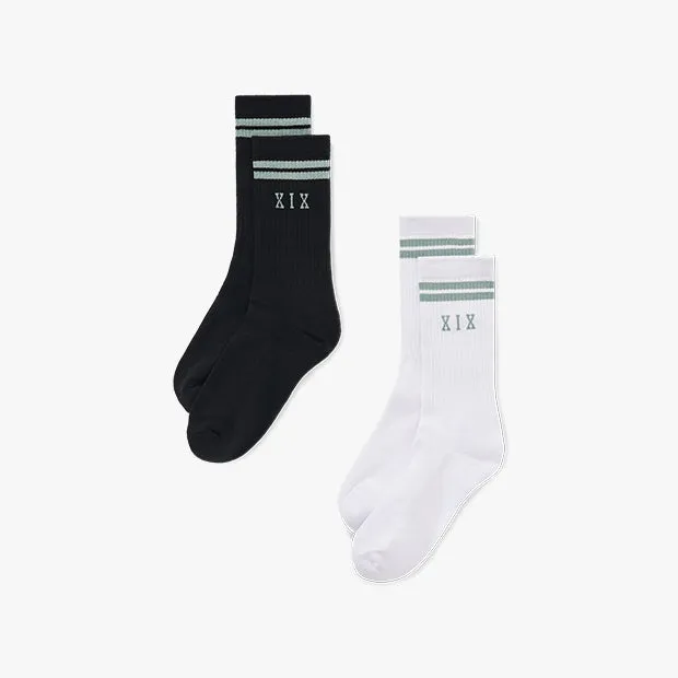 XIX Socks 2 Pack [Black/White/Storm Grey]